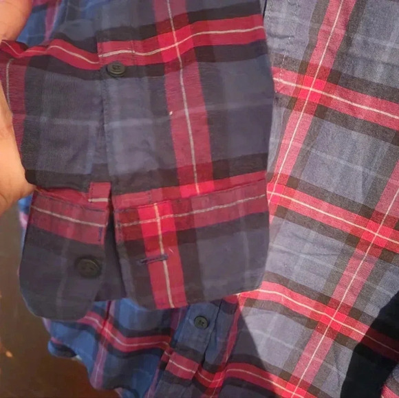 Hollister Mens Buttown-down Flannel Slim Fit Longsleeve Size XxL Blue And Red - Picture 5 of 6